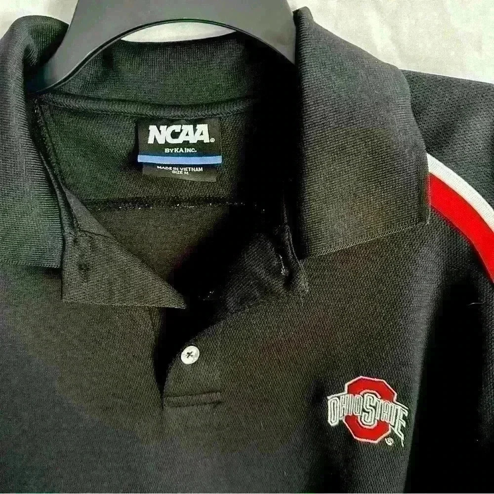 NCAA The Ohio State University black red and white Polo Shirt size M - Picture 2 of 4